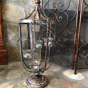 Gold chained colored stone necklace. Multi use.